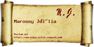 Marossy Júlia névjegykártya