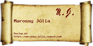 Marossy Júlia névjegykártya